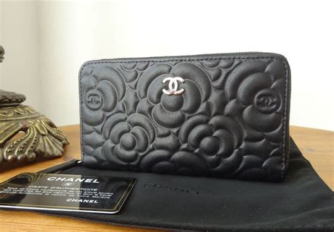 chanel camellia embossed wallet price|chanel zip around organizer wallet.